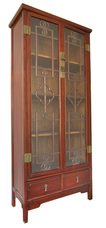 Chinese Contemporary Tall Glass Cabinet