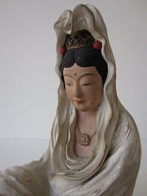 Antique Japanese Kwan Yin Figure Rengetsu Studio