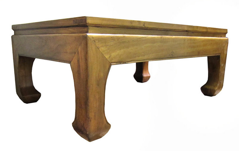 Chinese Jumu Wood Low Table with Carved Stone Inset