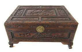 Chinese Carved Camphor Wood Trunk
