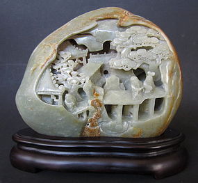 Chinese Carved Jade Boulder