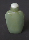 Antique Chinese Jade Snuff Bottle with Faux Handles