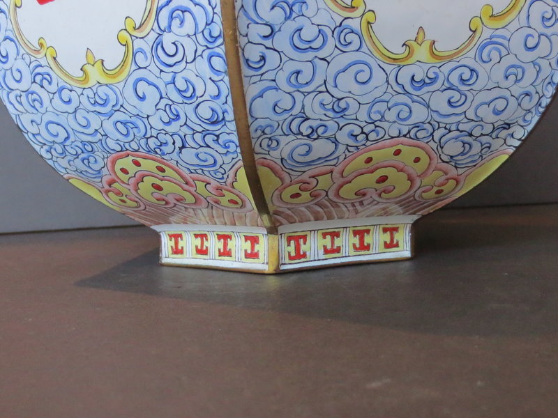 Antique Chinese Enamel Gourd Shaped Vase