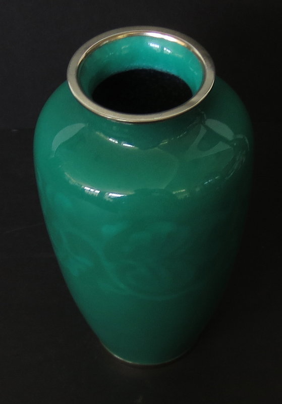 Japanese Green Cloisonne Vase