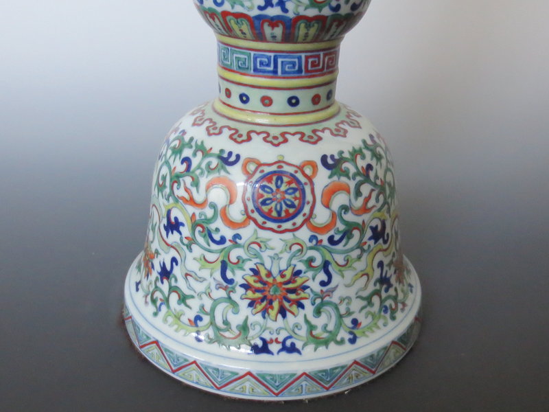 Republic Period Ducai Flared Porcelain Vase