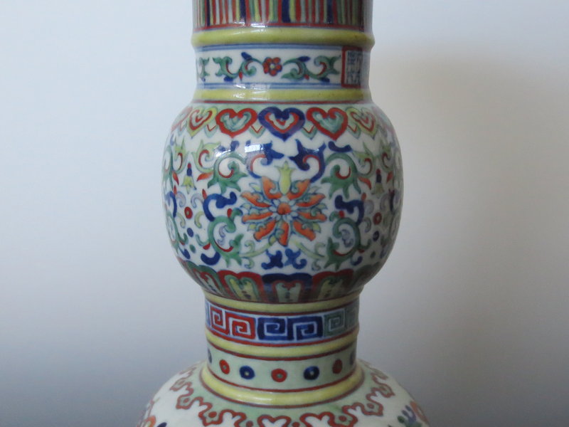 Republic Period Ducai Flared Porcelain Vase