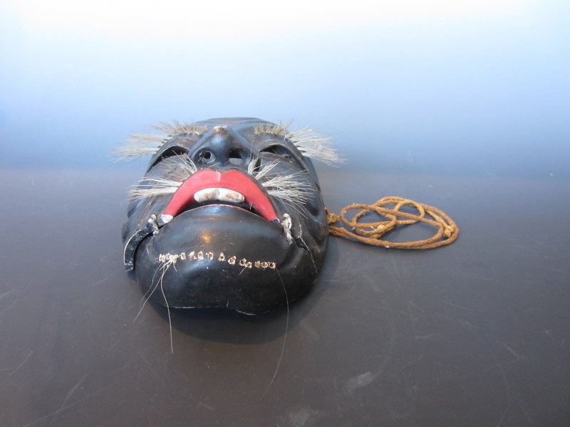Japanese Antique Kagura or Kyogen Mask of a Sage