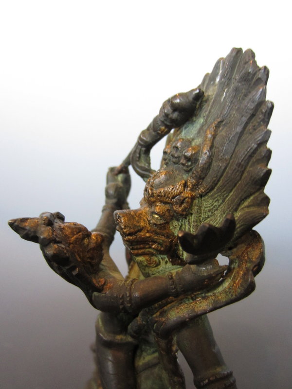 Tibetan Small Bronze Yab Yum Sculpture