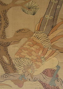Chinese Antique Silk Kesi of Birds and Flowers