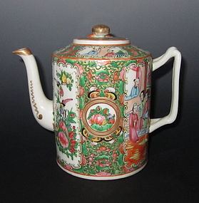 Antique Chinese Rose Canton Teapot