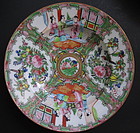 6 Antique Chinese Canton Rose Medallion Coup Plates