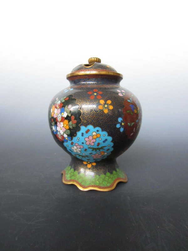 Japanese Cloisonne Censer with Motif of Flowers