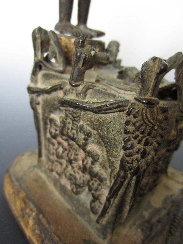 Thai Antique Bronze Figure of Ksitigarbha and Demons