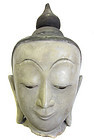 Beautiful Burmese Antique Marble Head of Buddha