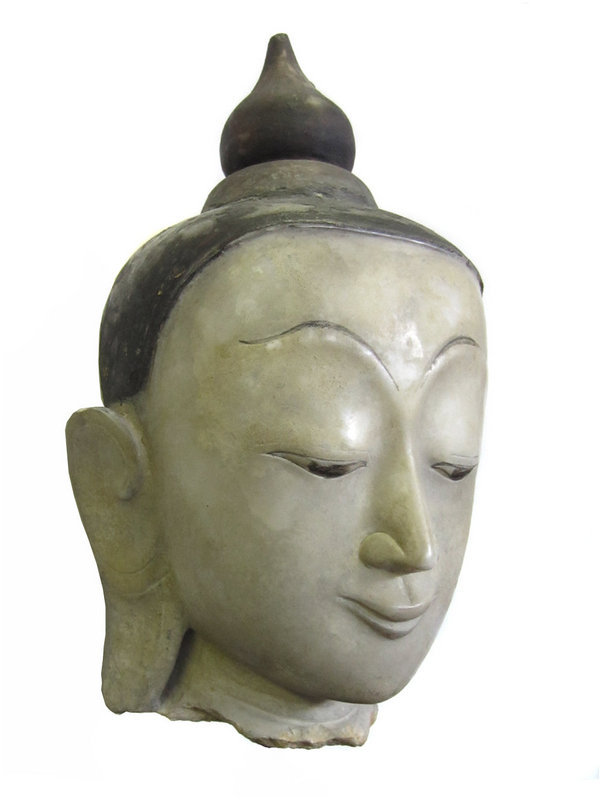 Beautiful Burmese Antique Marble Head of Buddha
