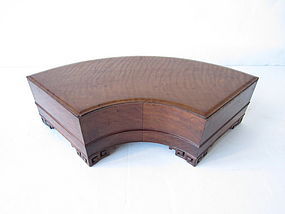 Chinese Fan Shaped Hardwood Container