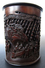 Chinese Carved Bamboo Brush Pot