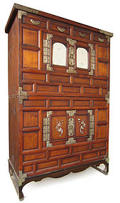 Korean Jang Stacking Clothing Chest with Mirrors