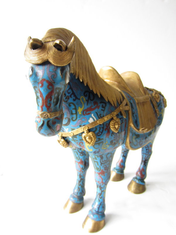 Pair of Chinese Cloisonne Horses