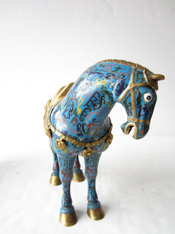 Pair of Chinese Cloisonne Horses
