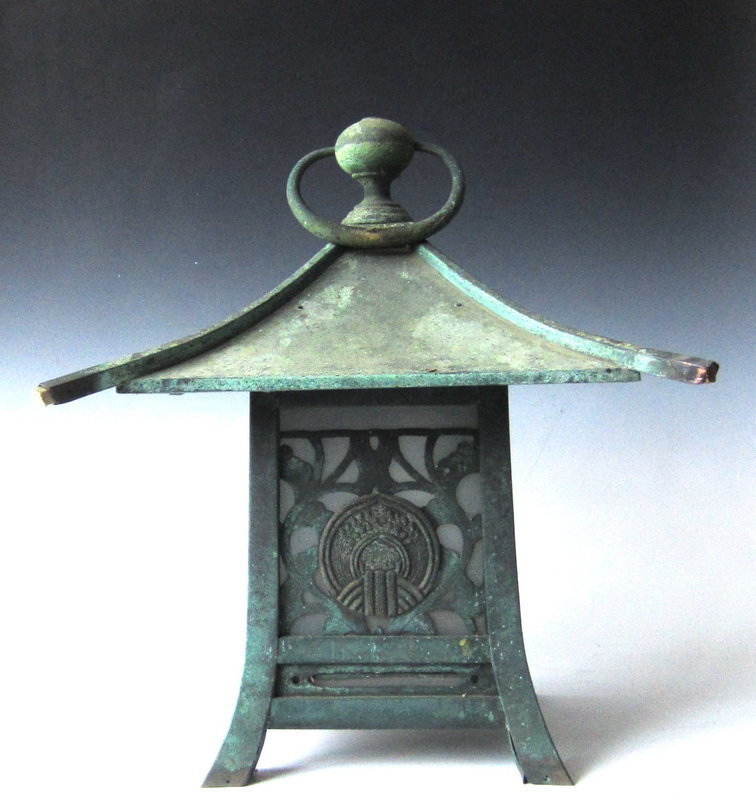 Japanese Shrine Lantern with Inari Crest