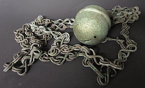Japanese Antique Very Long Chain and Temple Bell