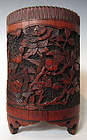 Chinese Antique Carved Bamboo Brush Pot