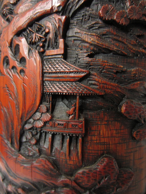 Chinese Antique Carved Bamboo Brush Pot