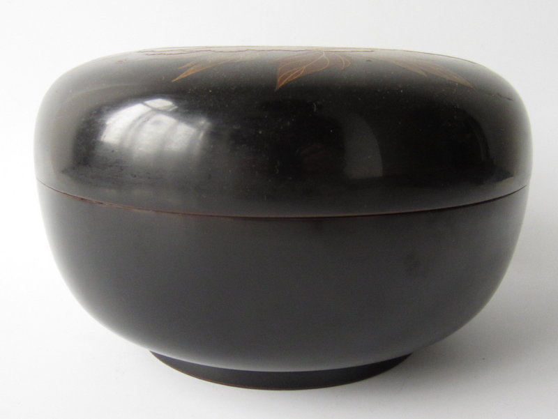 Japanese Lacquered Food Container with Makie