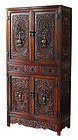 Chinese Highly Carved Huanghuali Cabinet