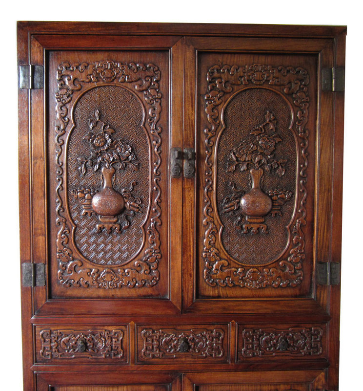 Chinese Highly Carved Huanghuali Cabinet