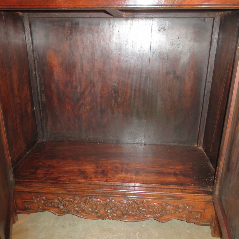 Chinese Highly Carved Huanghuali Cabinet