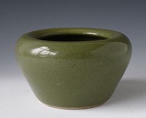 Chinese Green Monochrome Porcelain Brushwasher Bowl