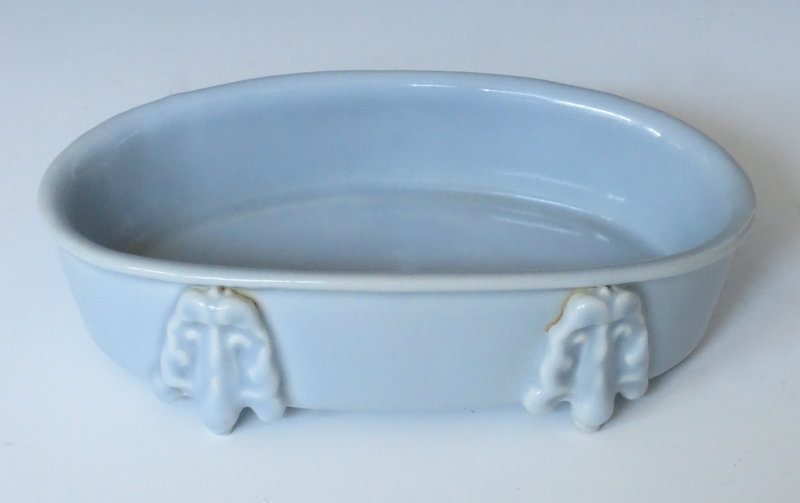 Chinese Monochrome Porcelain Oval Shaped Brushwasher