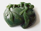 Chinese Jade Double Peach Belt Hook