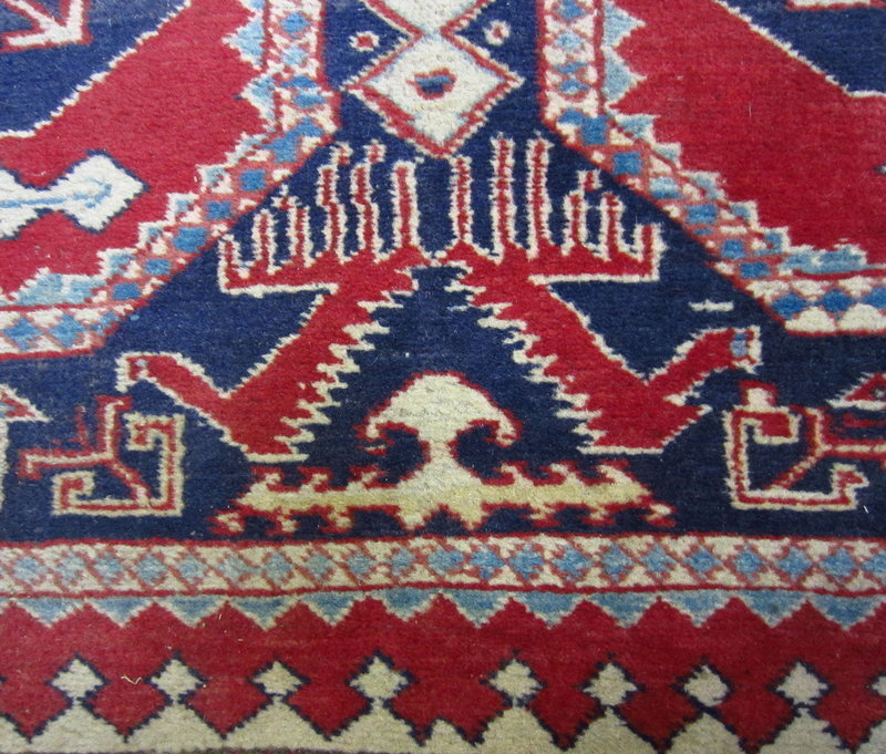 Vintage Hand Knotted Kazak Rug