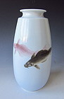 Makuzu Kozan  Carp Done in Iro Sometsuke Vase