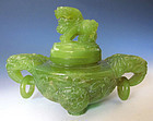 Chinese Qilin Agate Covered Censer