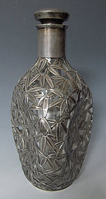Japanese Sterling Silver Overlaid Glass Decanter