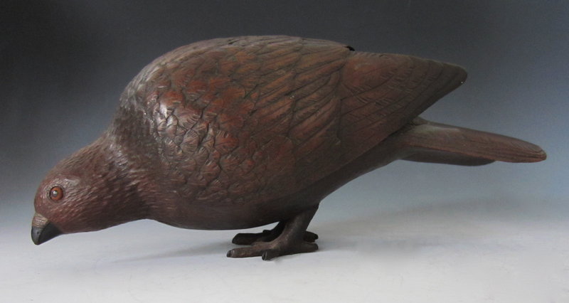 Japanese Meiji Period Boxwood Grouse Bird, signed Ryoshun