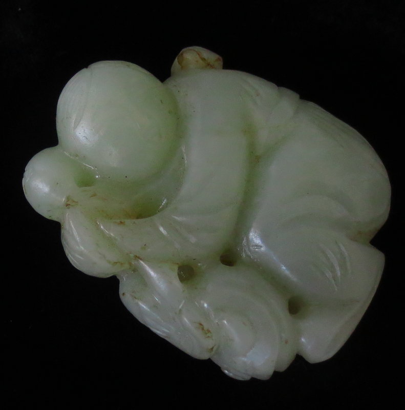 Republic Period Chinese Jade Carved Mother and Child