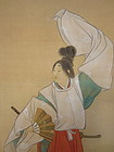 Japanese Scroll Portraying Shirabyoshi Dancer