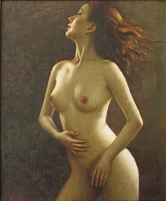 Chinese Oil Painting of Nude Female Figure