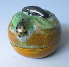 Japanese Persimmon Shaped Incense Container Kogo