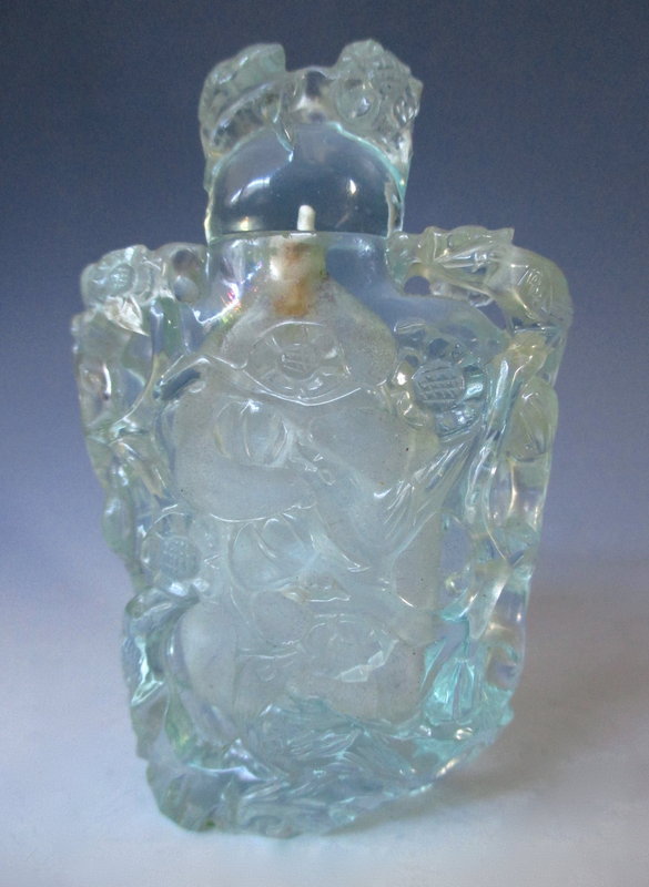 Antique Chinese Aquamarine Colored Snuff Bottle