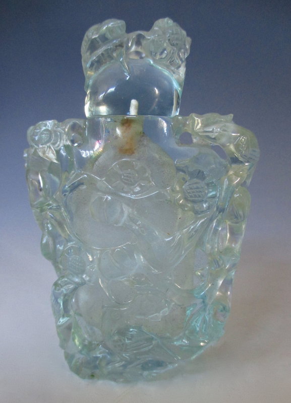 Antique Chinese Aquamarine Colored Snuff Bottle