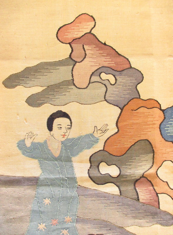 Antique Chinese Wrestling Scene Kesi Panel
