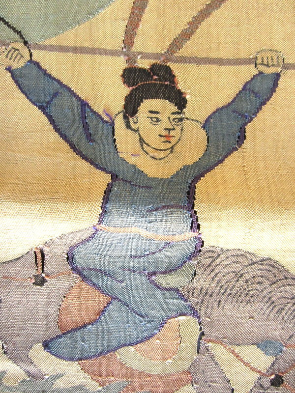 Antique Chinese Kesi Battle Scene Fabric Panel