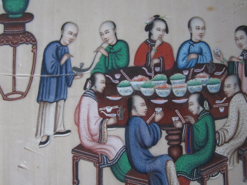 Cantonese Export Painting - Banquet Scene