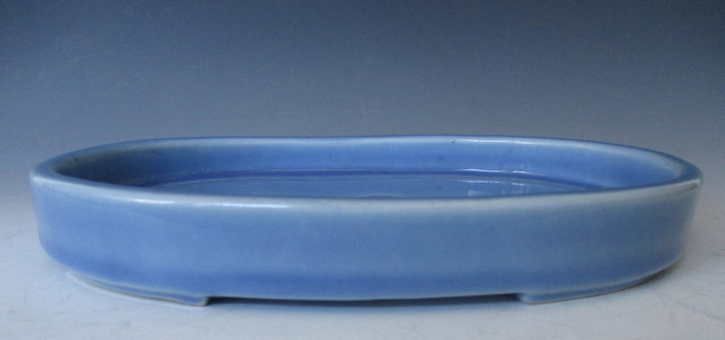 Chinese Pale Blue Monochrome Porcelain Bowl and Stand